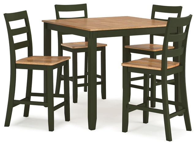 Ashley Gesthaven DRM Counter Table Set (5/CN) - Natural/Green