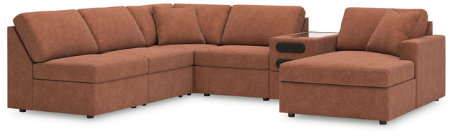 Ashley Modmax - Spice - 6-Piece Sectional With Raf Corner Chaise And Audio System Console
