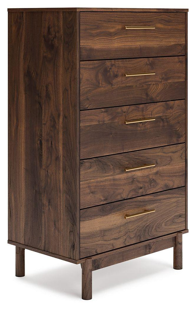 Ashley Calverson Five Drawer Chest - Mocha