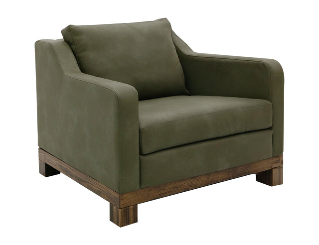 International Furniture Direct Natural Teca - Armchair - Olive Green