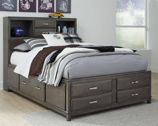 Ashley Caitbrook - Gray - Full Storage Bed