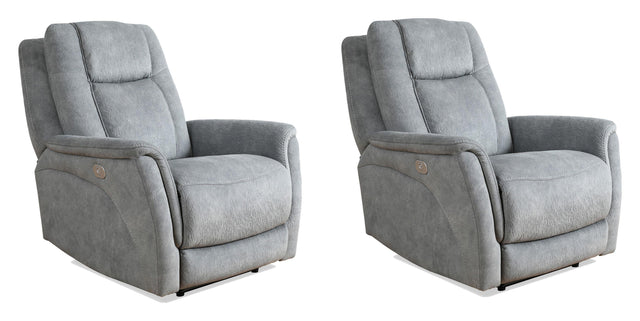 Parker House Linus - Zero Gravity Power Recliner (Set of 2) - Hudson Gray