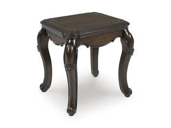 Ashley Maylee Rectangular End Table - Dark Brown