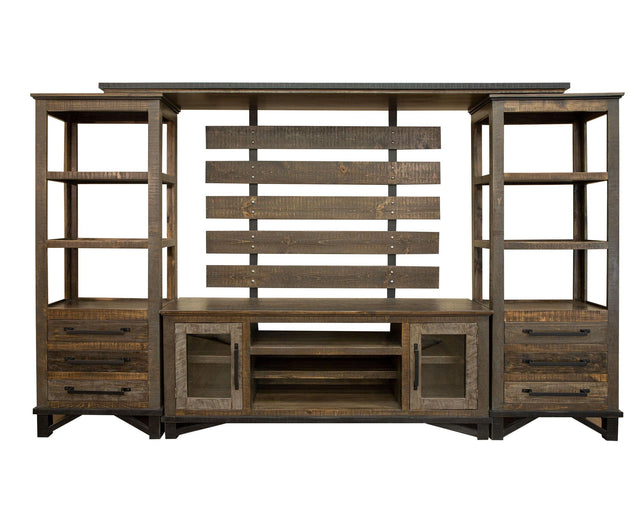 International Furniture Direct Loft Brown - Wall Unit - Dark Brown