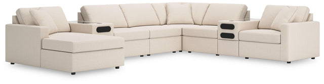 Ashley Modmax - Oyster - 8-Piece Sectional With Laf Corner Chaise And Audio Consoles