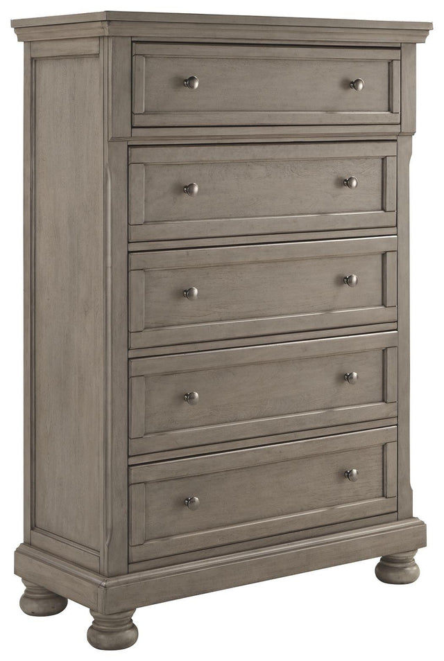 Ashley Lettner Five Drawer Chest - Light Gray