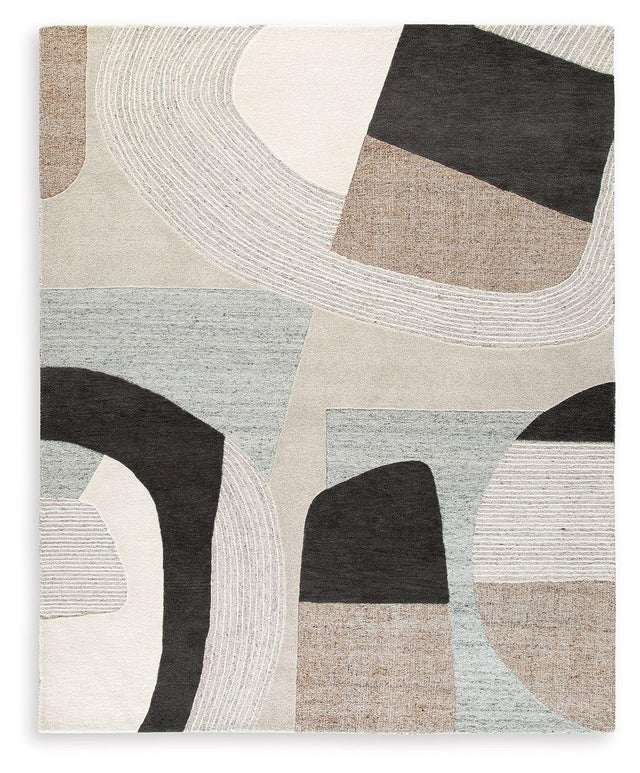 Ashley Edrickhill Large Rug - Grayish Teal/Taupe/Cream