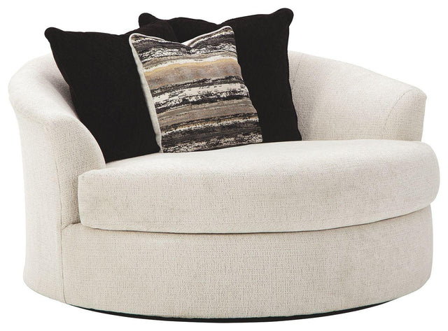 Ashley Cambri Oversized Round Swivel Chair - Snow