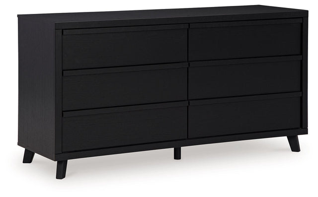 Ashley Danziar Six Drawer Dresser - Black