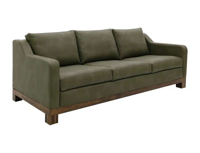 International Furniture Direct Natural Teca - Sofa - Olive Green