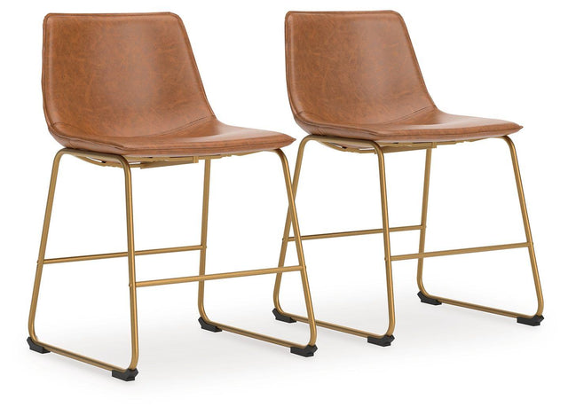 Ashley Ciabori Dining UPH Side Chair (2/CN) - Brown/Gold