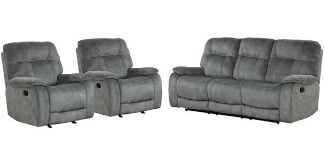 Parker House Cooper - Manual Glider Reclining Sofa And 2 Recliners - Shadow Gray