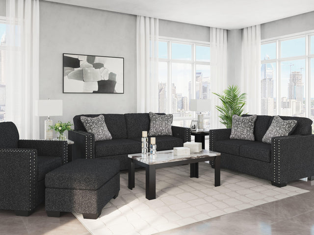 Ashley Jasmine Peaks - 4 Pc. - Sofa, Loveseat, Chair, Ottoman - Coal