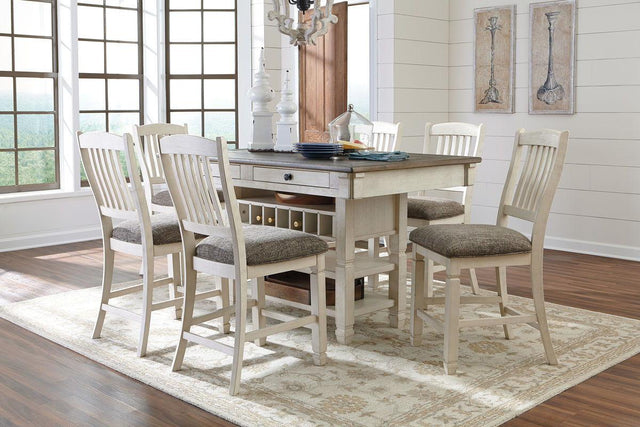 Ashley Bolanburg - Beige - 7 Pc. - Counter Table, 6 Barstools