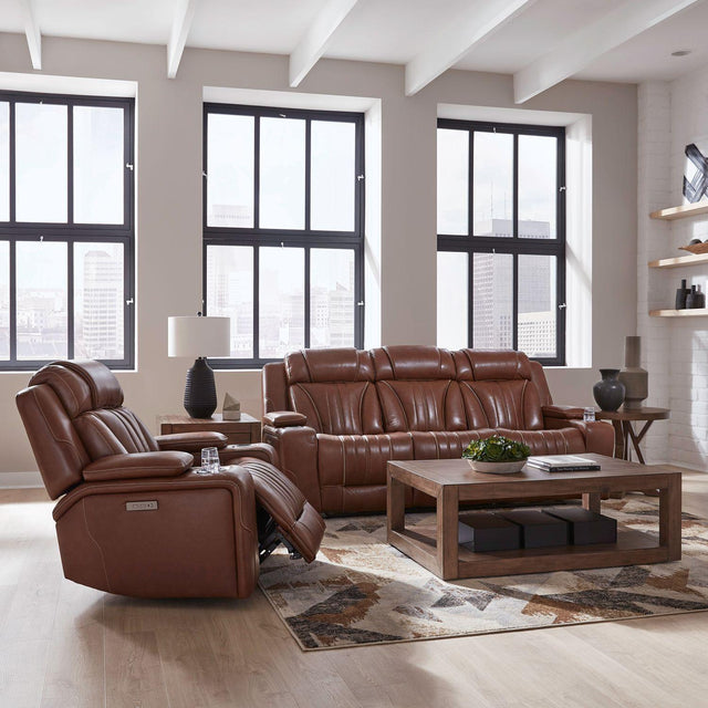Liberty Furniture Caswell - Sofa & Recliner - Brown