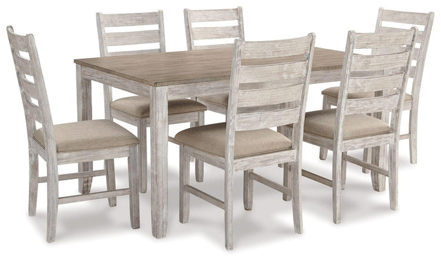 Ashley Skempton Dining Room Table Set (7/CN) - White/Light Brown