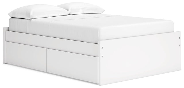 Ashley Onita - White - Full Platform Bed With 1 Side Storage