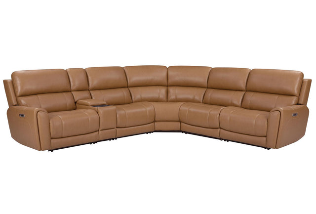 Parker House Hancock - 6 Piece Zero Gravity Power Reclining Sectional With Power Adjustable Headrests - Apple Cider