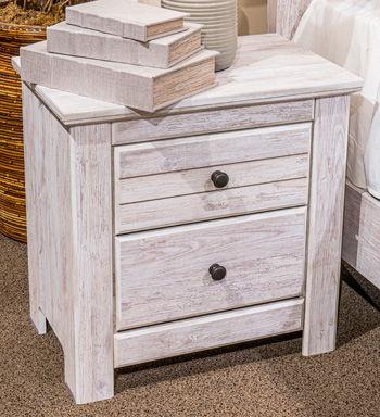 Ashley Makidern Two Drawer Night Stand - Whitewash