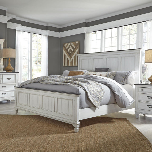 Liberty Furniture Allyson Park - 4 Piece Bedroom Set (Queen Panel Bed, Dresser & Mirror, Nightstand) - White
