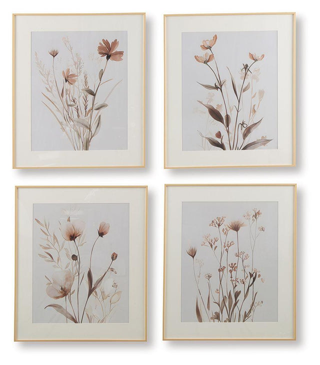 Ashley Chettings Wall Art Set (4/CN) - Beige/Gray/Blush