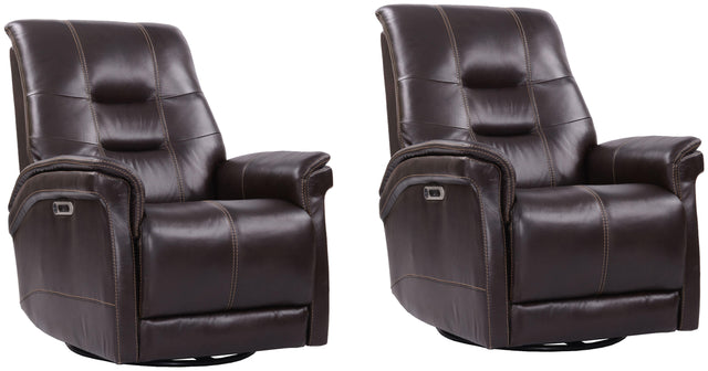 Parker House Carnegie - Powered By Freemotion Cordless Power Swivel Glider Recliner (Set of 2) - Verona Coffee