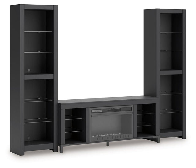 Ashley Cayberry - Black - 3-Piece Entertainment Center With Electric Fireplace