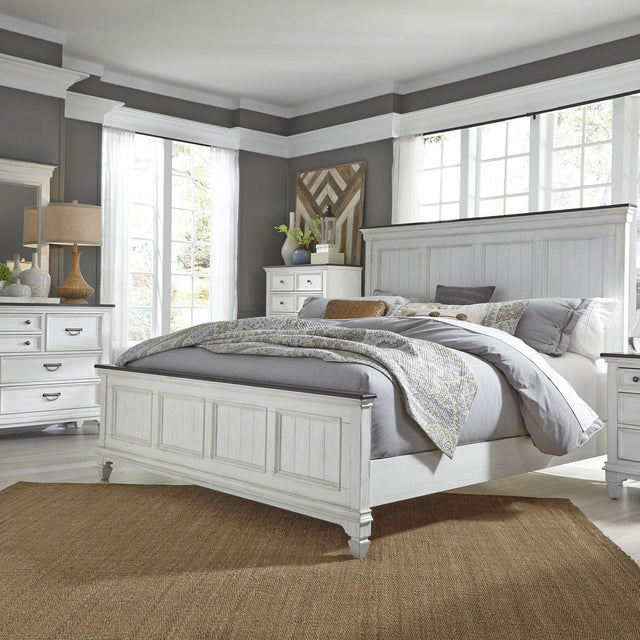 Liberty Furniture Allyson Park - 4 Piece Bedroom Set (King Panel Bed, Dresser & Mirror, Chest) - White