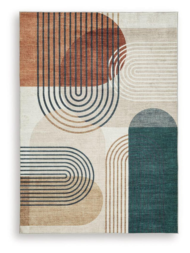 Ashley Farrendale Washable Medium Rug - Multi