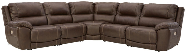 Ashley Dunleith - Chocolate - 5-Piece Power Reclining Sectional