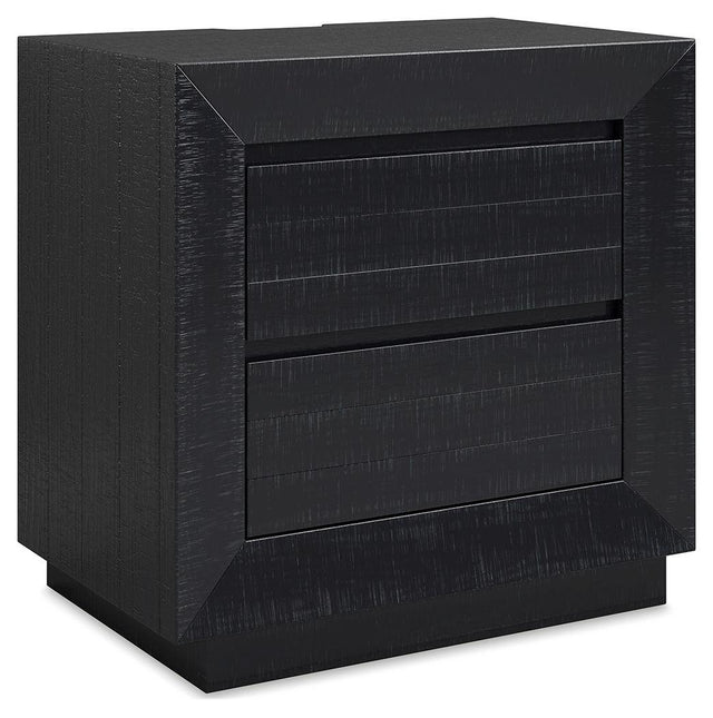 Ashley Londer Two Drawer Night Stand - Black