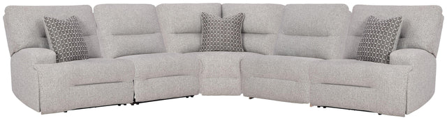 Ashley Acklen Place - Pewter - 5-Piece Power Reclining Sectional