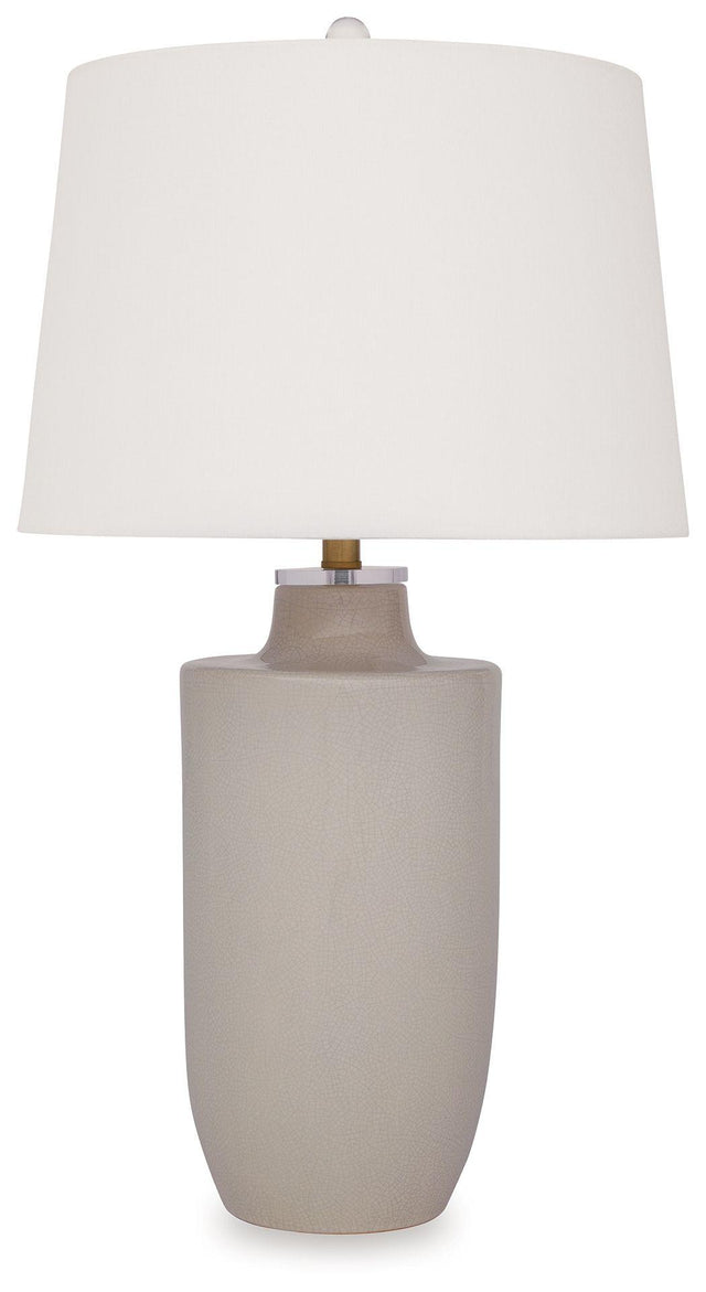 Ashley Cylener Ceramic Table Lamp (1/CN) - Off White