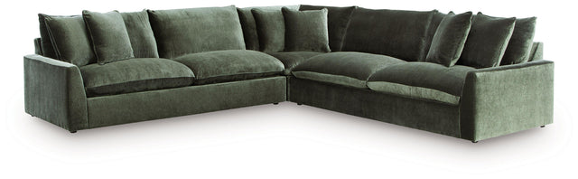 Ashley Carriage View - Jade - 3-Piece Sectional