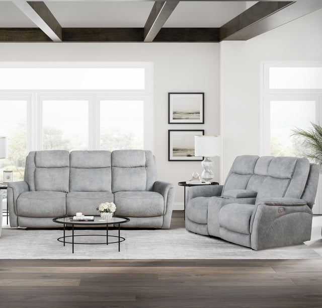 Parker House Linus - Power Reclining Sofa And Loveseat - Hudson Gray