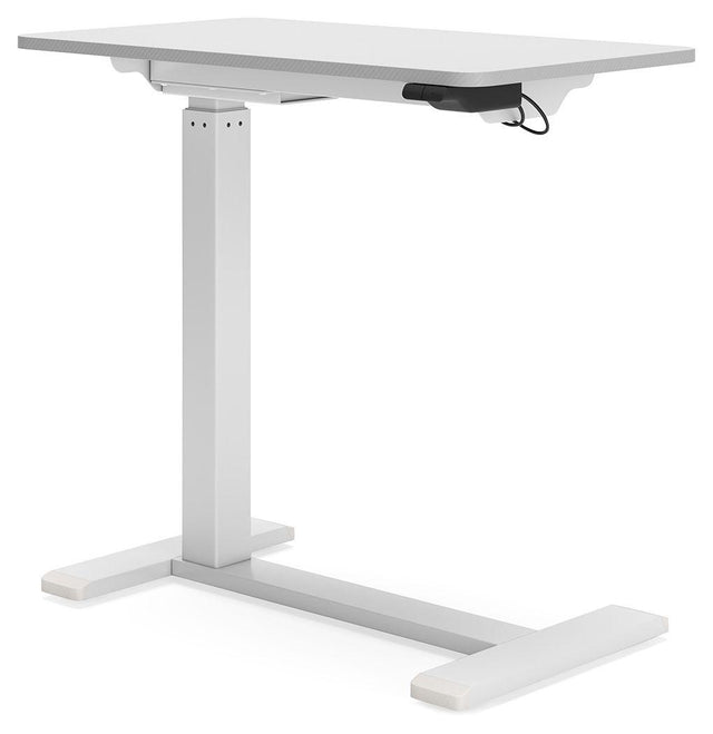 Ashley Lynxtyn Adjustable Height Side Desk - Taupe/White