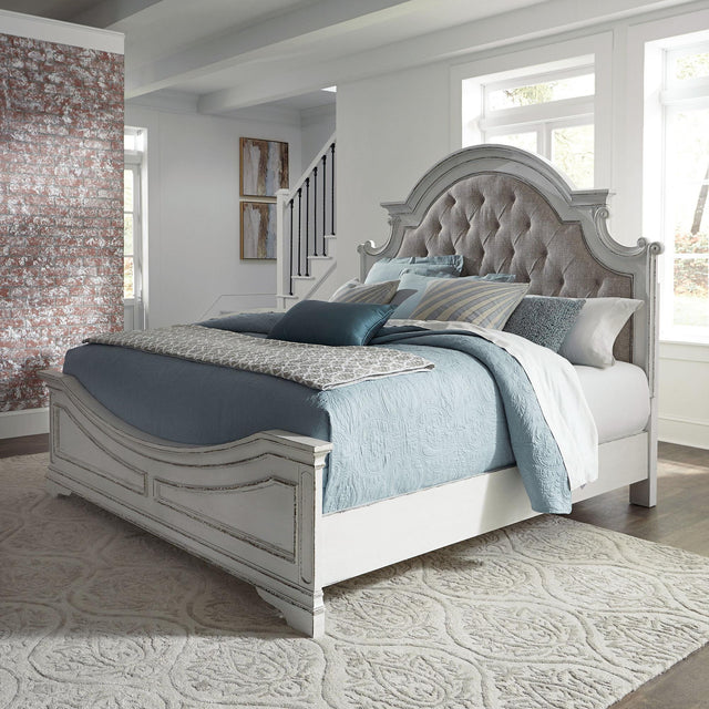 Liberty Furniture Magnolia Manor - Queen Upholstered Bed With Upholstered Footboard - White