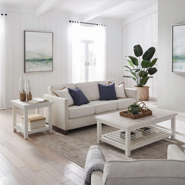 Liberty Furniture Backroads - 3 Piece Table Set (Rectangular Cocktail Table & 2 End Tables)- Weathered White & Parchment Brown