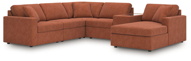 Ashley Modmax - Spice - 6-Piece Sectional With Raf Corner Chaise, Laf Corner Chair And Storage Console