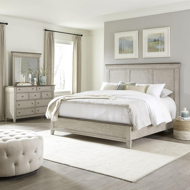 Liberty Furniture Ivy Hollow - 3 Piece Bedroom Set (Queen Panel Bed, Dresser & Mirror) - White