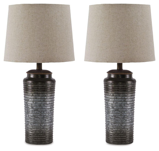 Ashley Norbert Metal Table Lamp (2/CN) - Gray