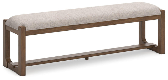 Ashley Cabalynn Large UPH Dining Room Bench - Oatmeal/Light Brown