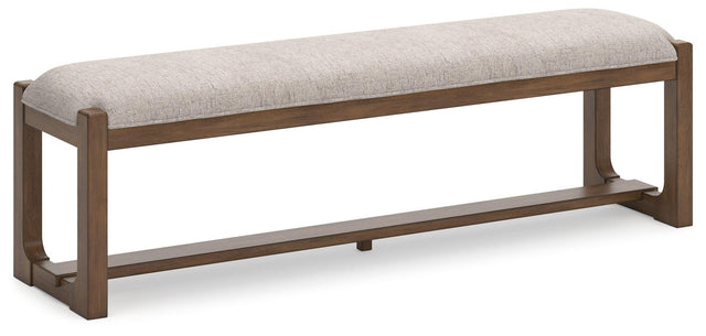 Ashley Cabalynn Large UPH Dining Room Bench - Oatmeal/Light Brown