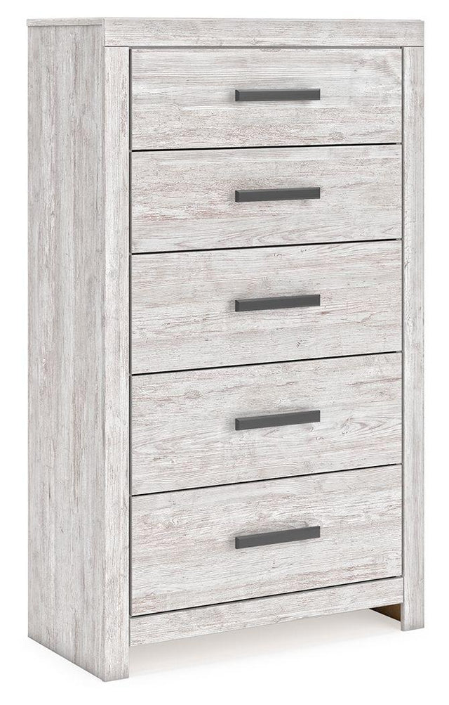 Ashley Cayboni Five Drawer Chest - Whitewash