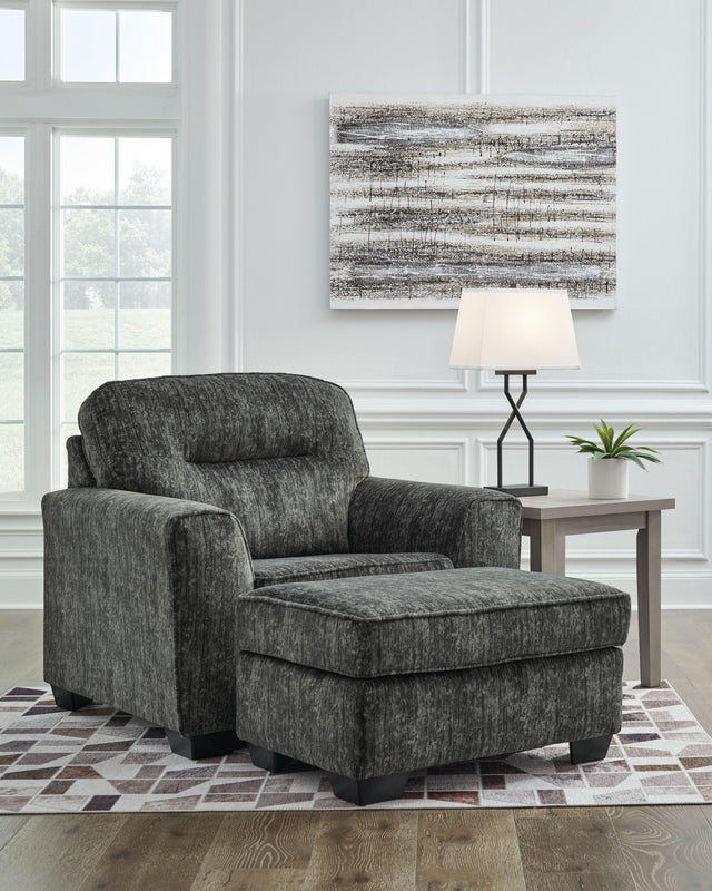 Ashley Lonoke - Gunmetal - 2 Pc. - Chair And A Half, Ottoman