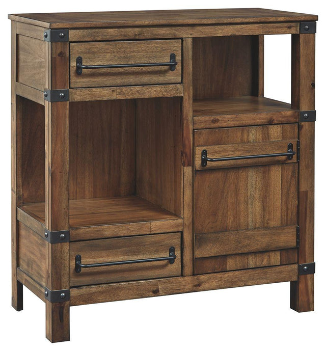 Ashley Roybeck Accent Cabinet - Light Brown/Bronze