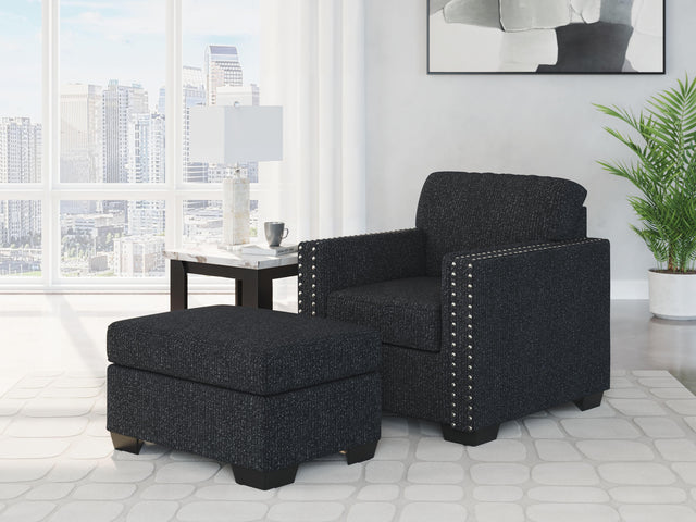 Ashley Jasmine Peaks - 2 Pc. - Chair, Ottoman - Coal
