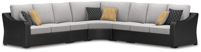 Ashley Beachcroft - Black / Light Gray - 5-Piece Outdoor Sectional