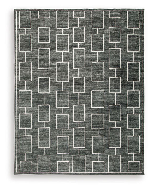 Ashley Elderland Washable Large Rug - Black/Gray