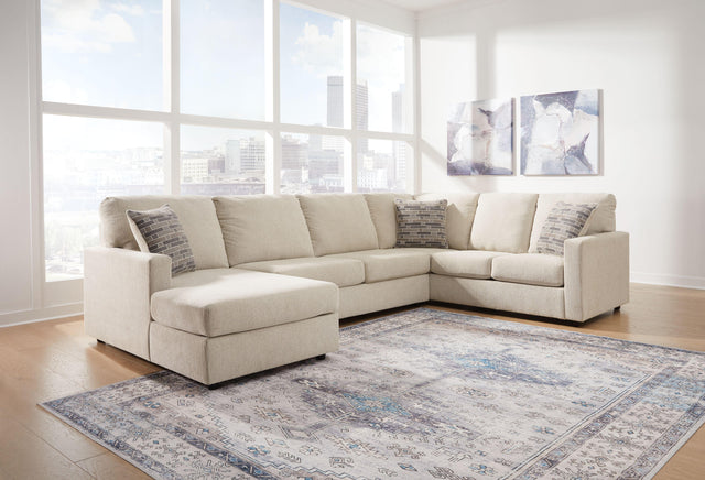 Ashley Edenfield - Linen - Left Arm Facing Corner Chaise 3 Pc Sectional